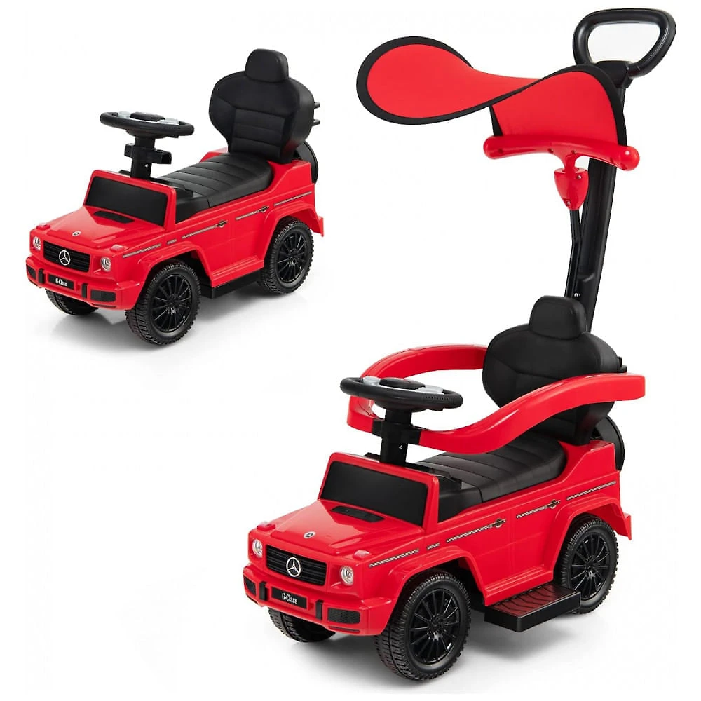 Carrinho de Passeio Infantil 3 em 1 com Alça, Buzina e Compartimento de Baixo do Assento para Crianças de 1 a 3 Anos, C...