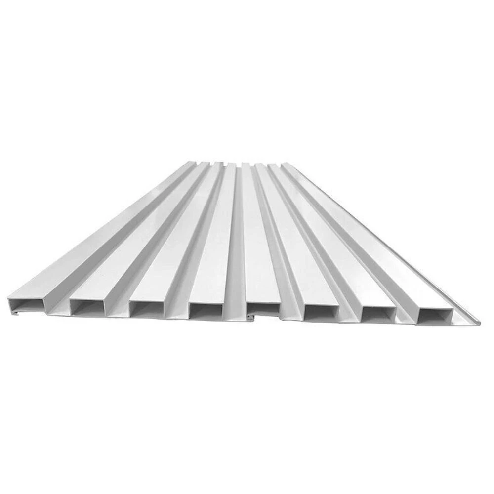 Painel Ripado em Placa 100x0,15cm (3,15m²) Pvc e 6 Cantoneiras Branco