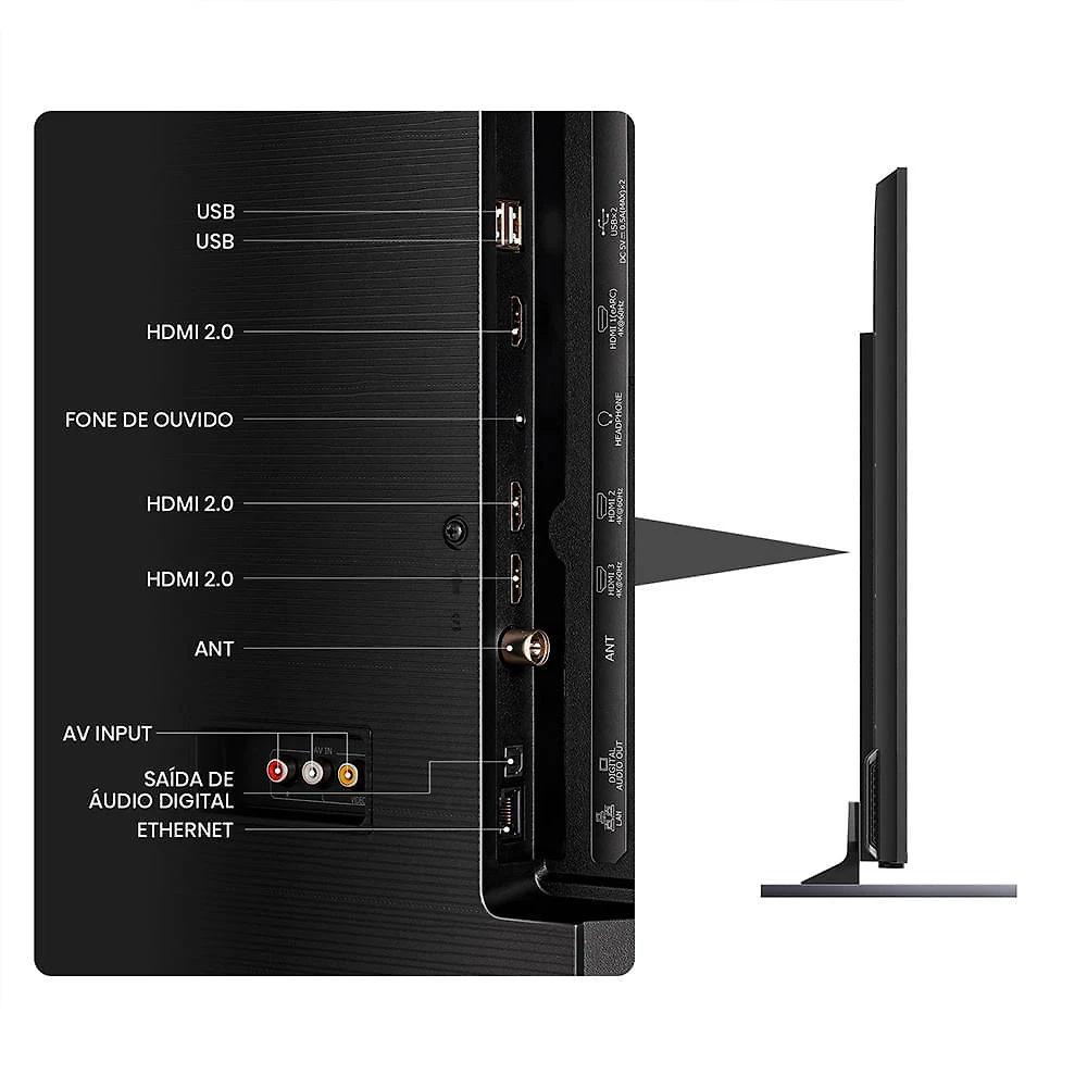 Miniatura Smart TV Hisense UHD 4K DLED 65" Polegadas 65A6K com Sleep Timer, Entrada HDMI e Wi-Fi Bivolt