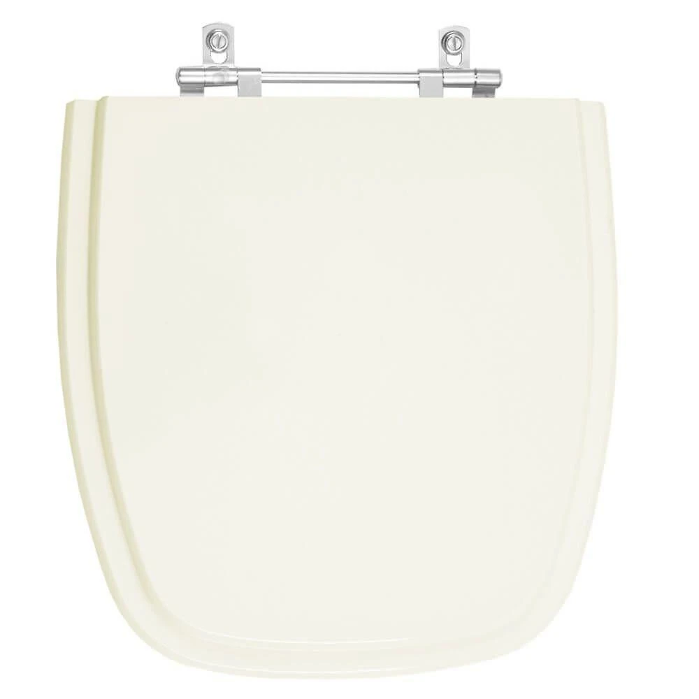 Assento Sanitário Art Alongado MDF Fechamento Convencional Bege Pontto Lavabo