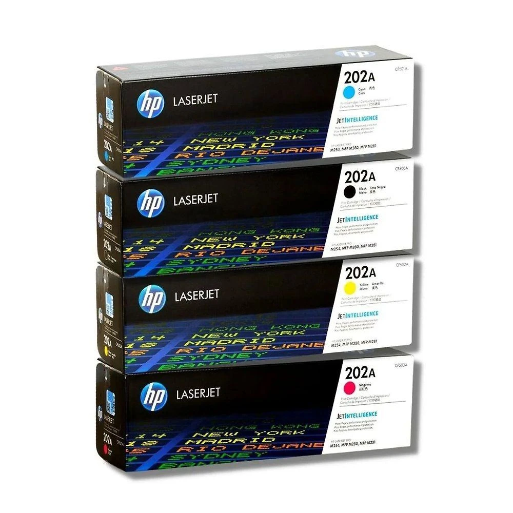 Kit 4x Toner 202a Hp Original (4 Cores) Cf500a Cf501a Cf502a Cf503a M281fdw M254dw