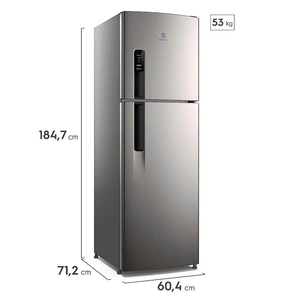 Geladeira Electrolux Frost Free 400L AutoSense Inverter Duplex Inox Look IF44S 127V