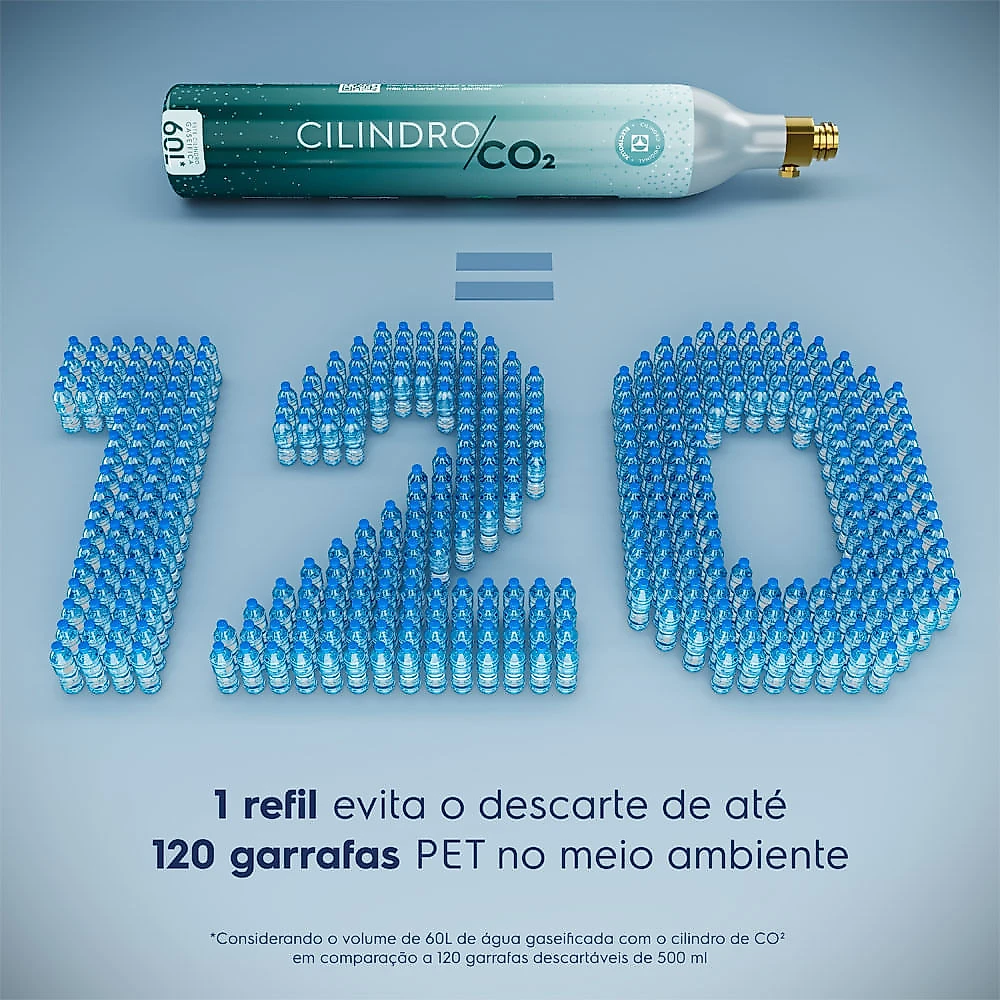 Máquina para Gaseificar Água com Gás Efficient Preta com Cilindro e 2 Garrafas ESM03 - Electrolux