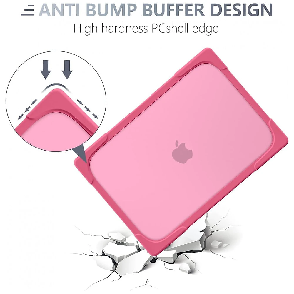 Capa Rígida Batianda para MacBook Pro 13" – Modelos A2289, A2251, A2338 M1/M2 com Suporte Dobrável, Tampa de Teclado e Película de Tela - Rosa