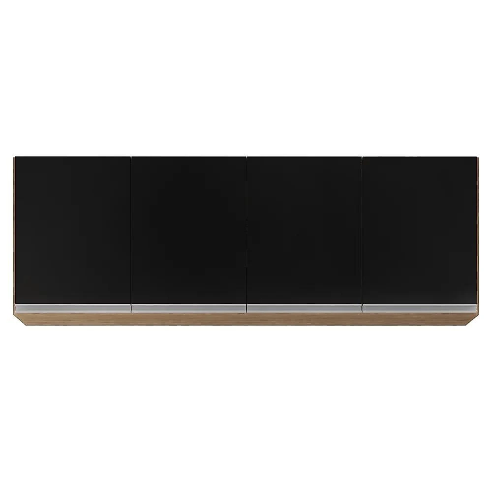 Armário De Cozinha Modulado De Canto Esquerdo 5 Peças Cp52 Balcão Sem Tampo Castanho/preto - Lumil