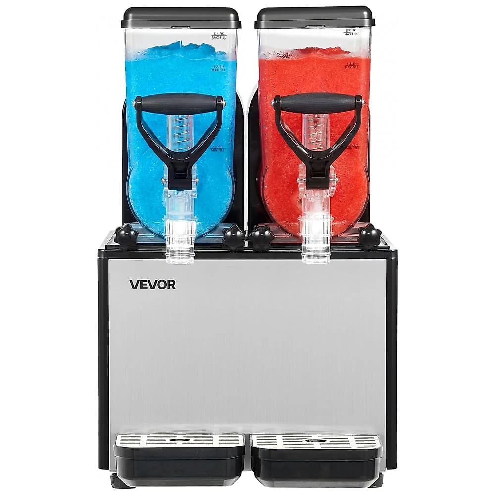 Máquina de Slush Raspadinha VEVOR 6L Duplo Tanque Frozen Auto Limpeza 240V