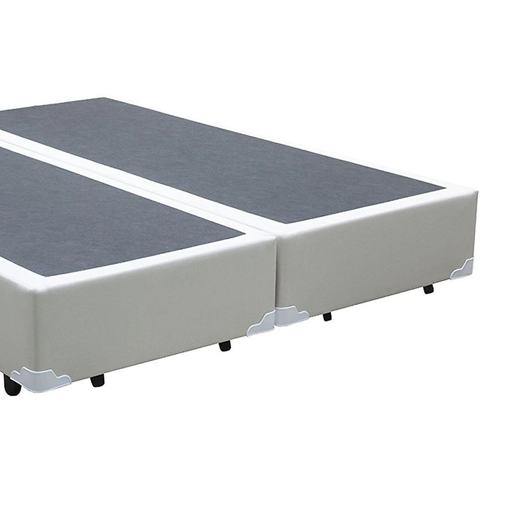 Base Box Queen Bipartido Branco Sintético 158x198
