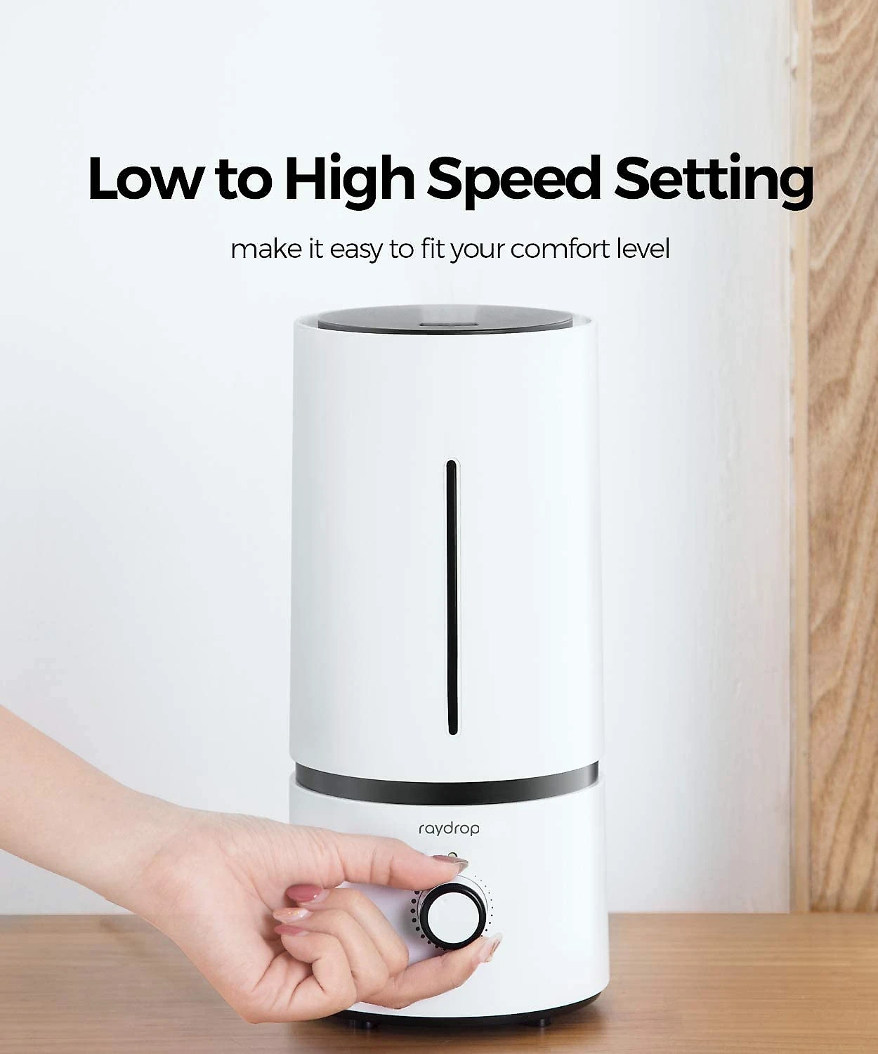 raydrop Mini Umidificador Ultrassônico Portátil 17L c Desligamento Automático Silencioso Branco