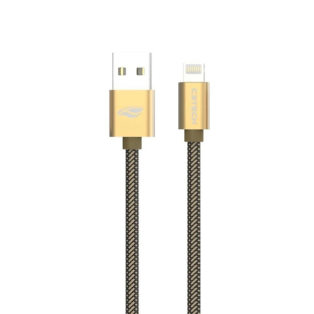 Cabo USB-Lightning C3tech CB-210GD para Recarga e Sincronização 2,0A 2M Dourado 1 Unidade