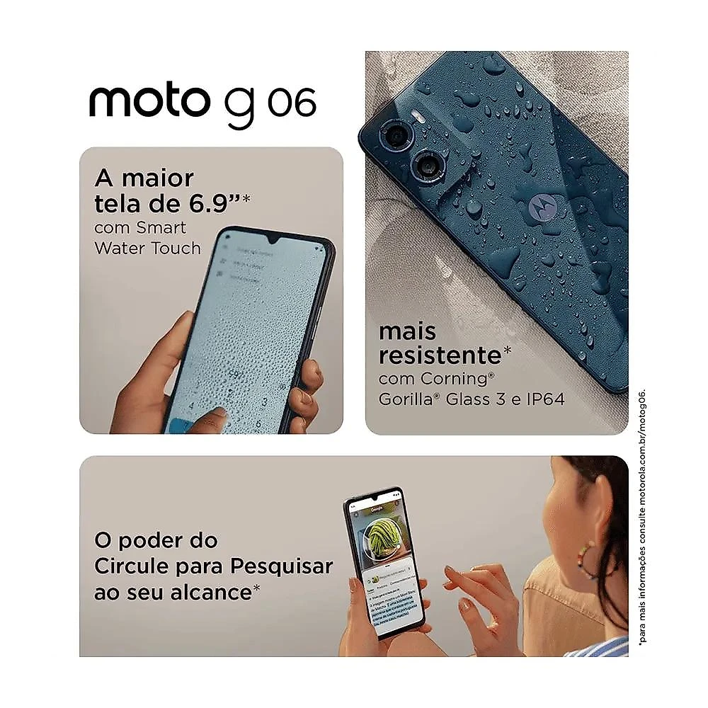 Smartphone Motorola G06 XT2535, Bege - 256 GB