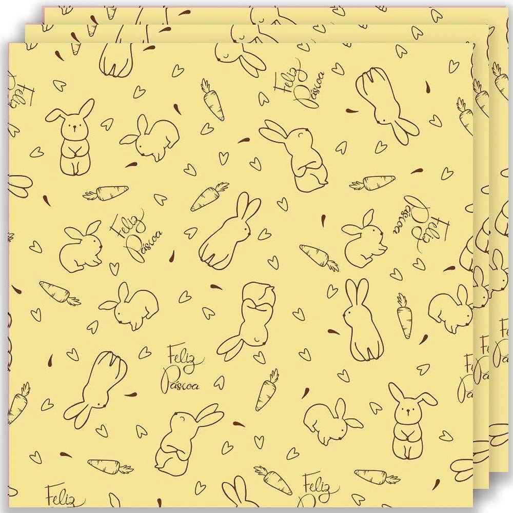 Embalagem Para Ovo De Páscoa Coelho Amarelo 69cm X 89cm - 3 Un