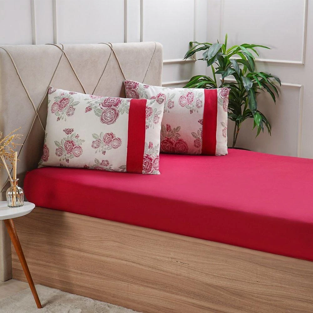 Jogo De Cama Solteiro Malha 2 Pçs Bella Cama New 88x188cm Vermelho