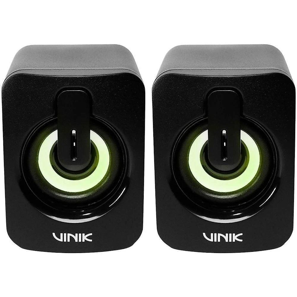 Caixa de Som Gamer Vinik Galaxy 6W RMS 2.0 LED Rainbow Preto
