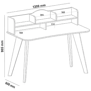 Escrivaninha Artely Sofia com Nichos - 120cm de largura Branco