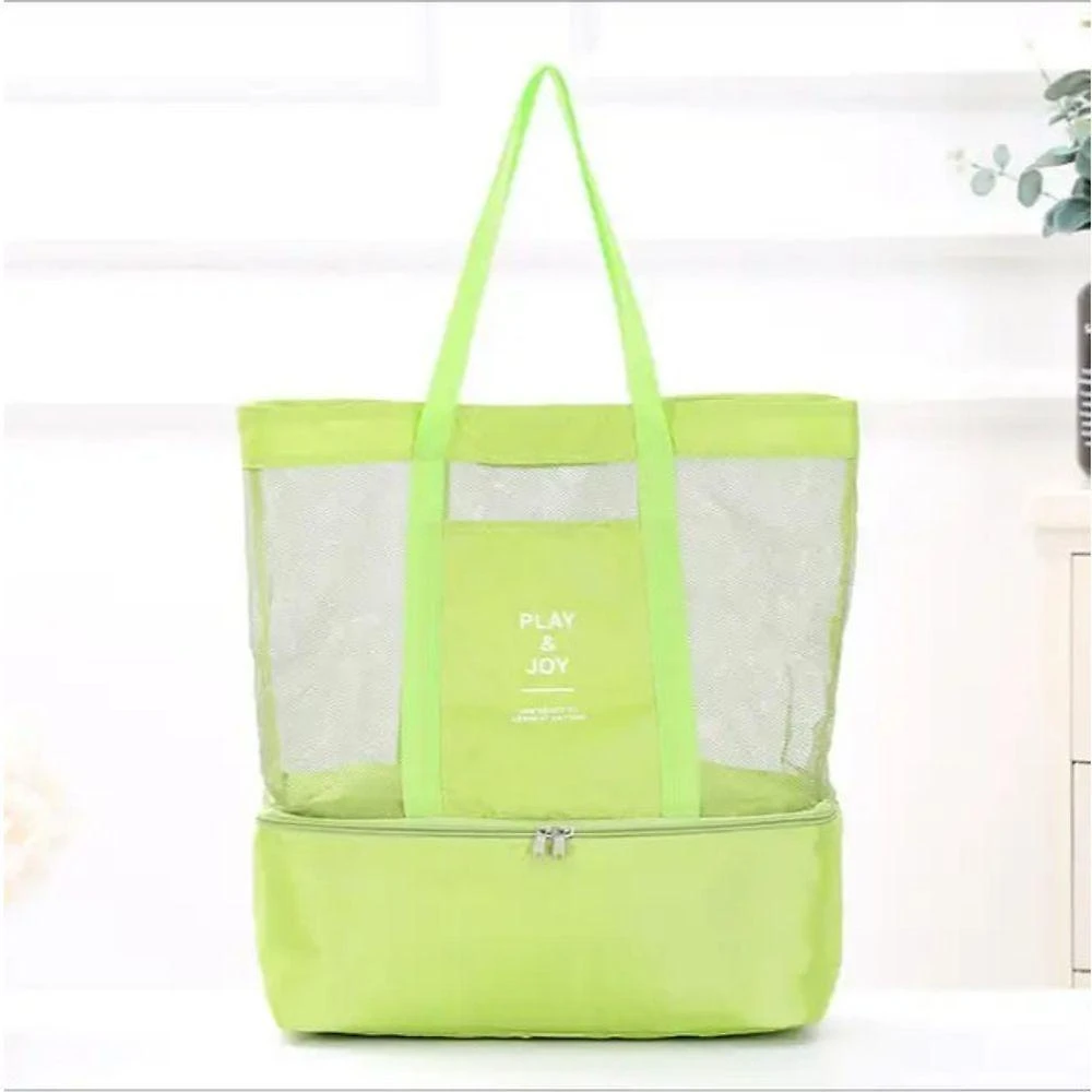 Bolsa de Praia Play Joy Passeio Verão com Compartimento Térmico 40x35x13 Verde Adulto