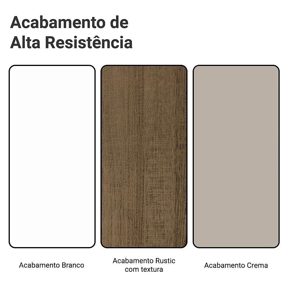 Armário De Cozinha Completa 100% Mdf 290 Cm Smart Madesa 01 Branco/rustic/crema