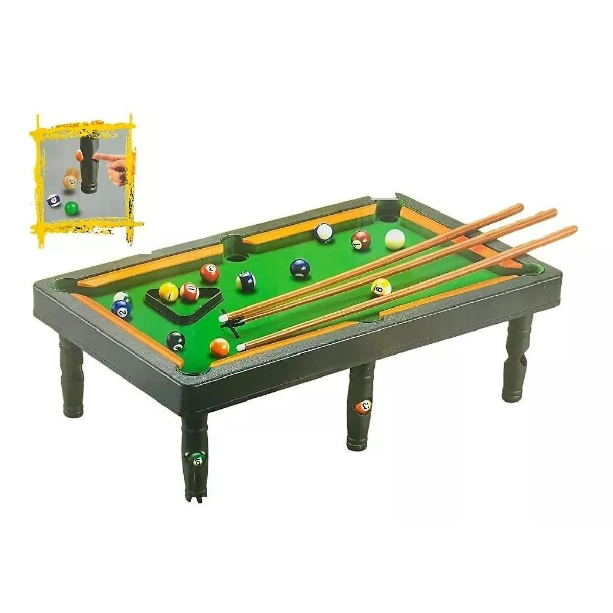 Miniatura Mesa Bilhar Sinuca Infantil Portátil Snooker Kit Completo