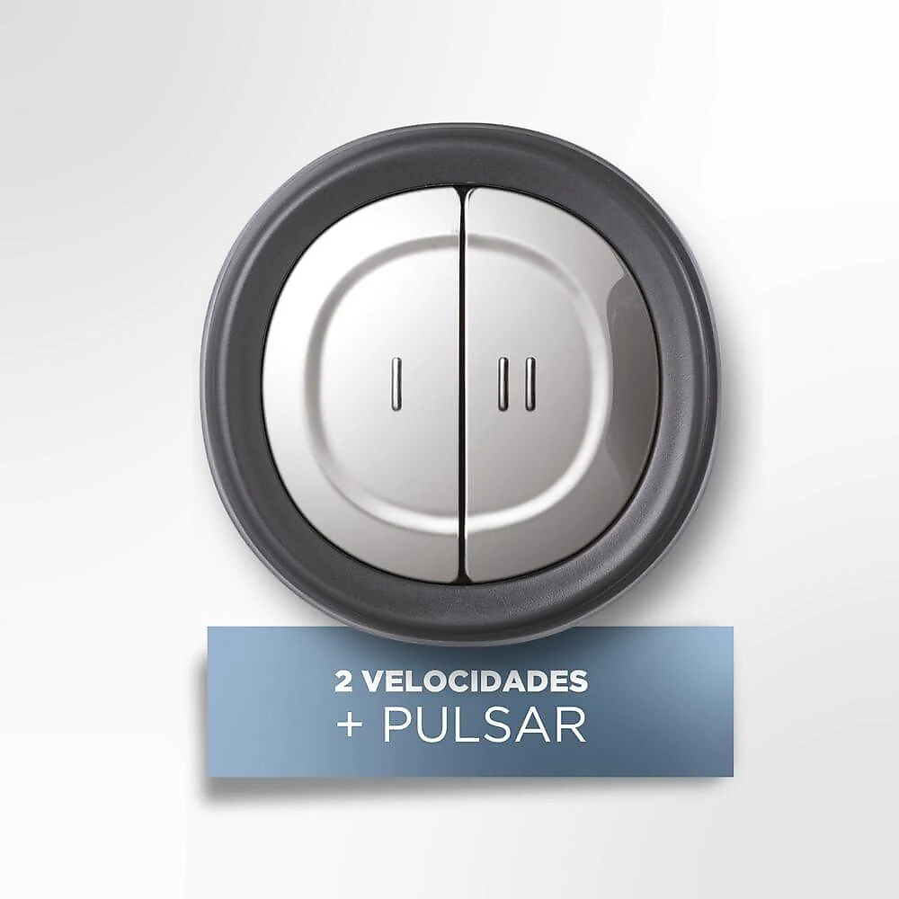 Miniprocessador de alimentos black decker mp300g antiaderente em inox, modo de 2 ou 4 lâminas com 2 velocidades - 300w 110