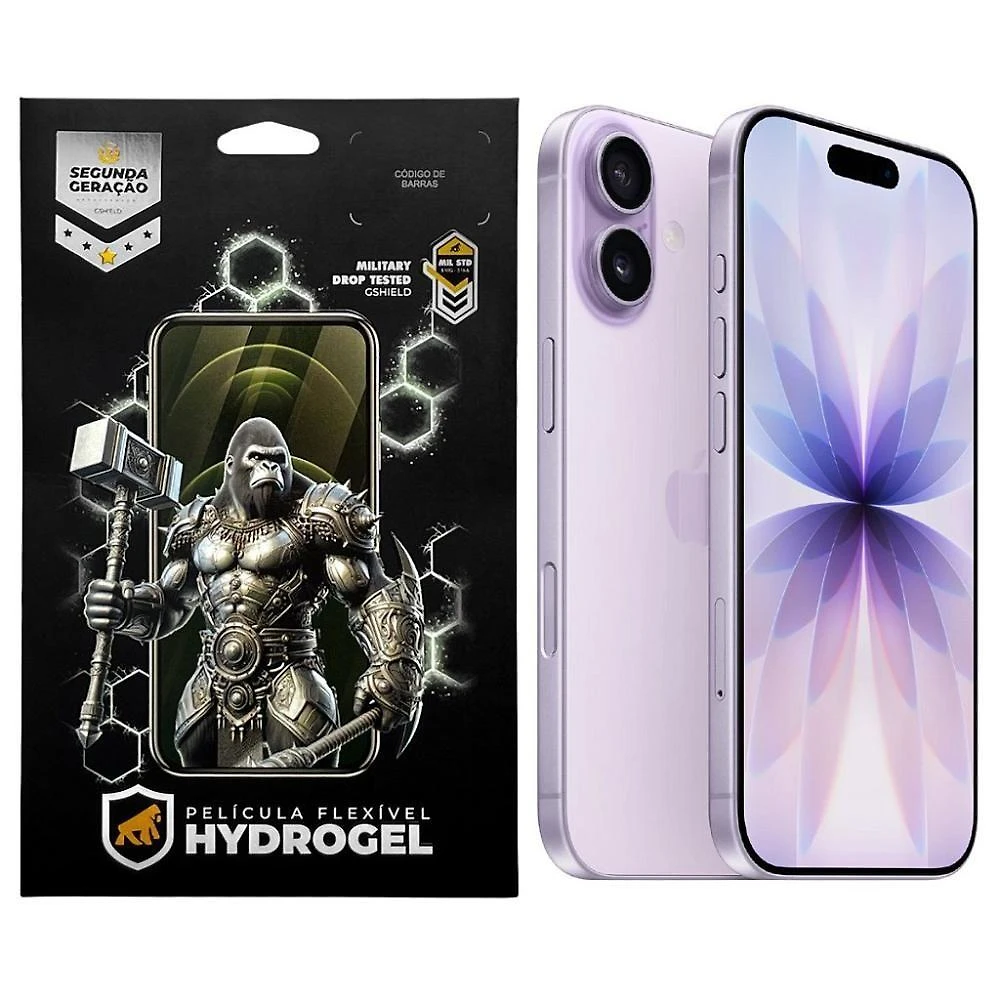Kit Película para Celular Gshield Iphone 17 Proteção Completa Hydrogel HD 0,19MM Transparente 2