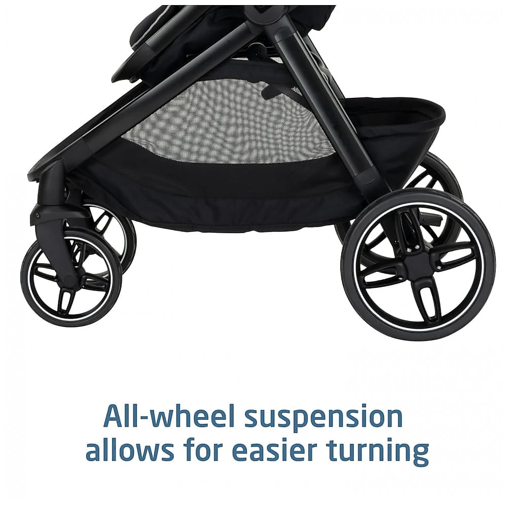 Sistema de Passeio Maxi-Cosi Zelia Pro 5-em-1 com Bebê Conforto Mico Pro Preto Caviar Cáspio