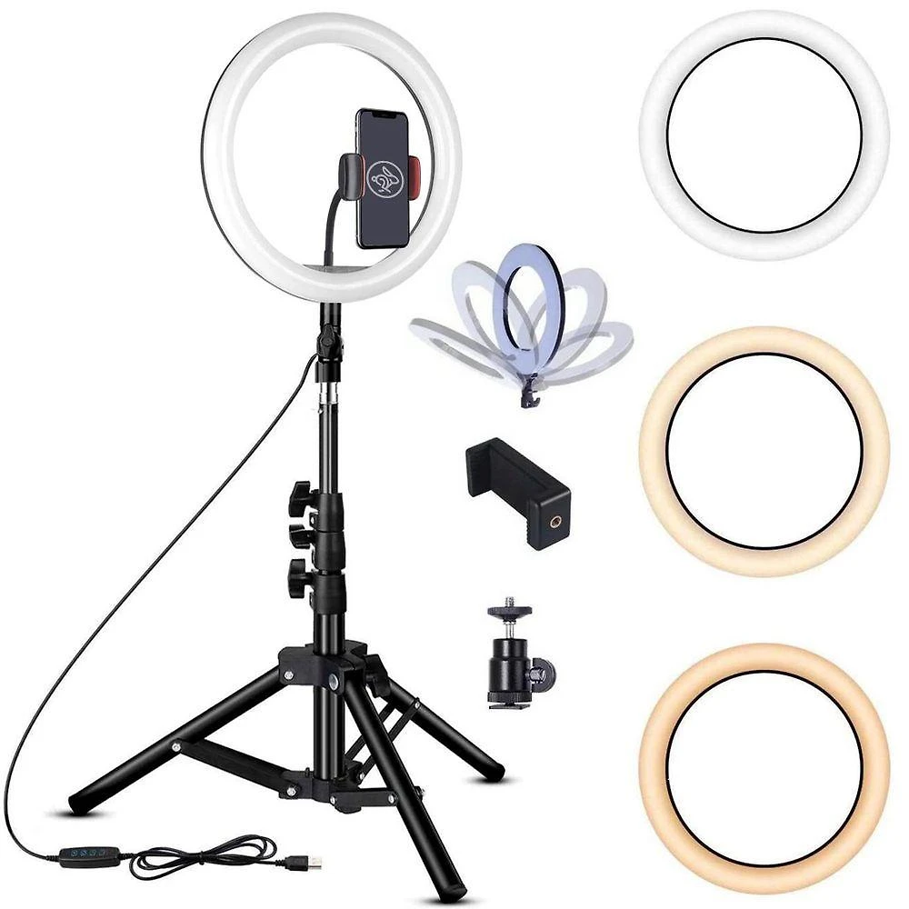 Iluminador Fotografia Ring Light Led 16Cm 5500K Usb Tripé