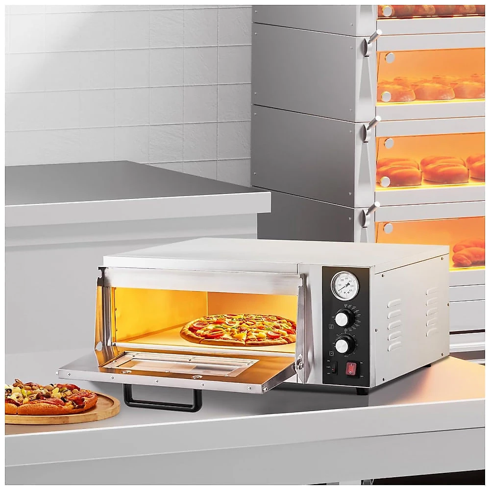 Forno de Pizza Elétrico VEVOR PSL-18 45 cm Bancada 400°C Pedra Refratária Temp e Timer 110V