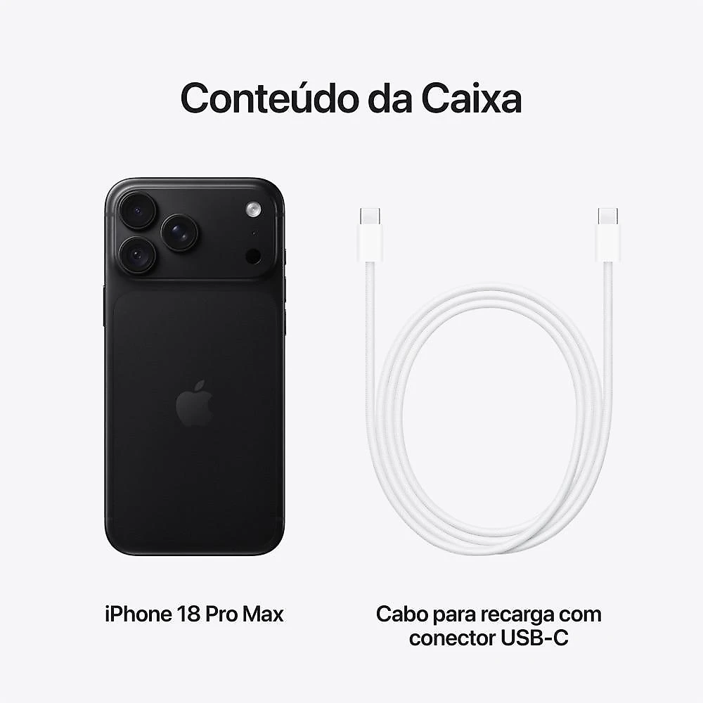IPHONE 18 PRO MAX BLACK 2TB MJY24BE/A iPhone 18 Pro Max 2TB Preto