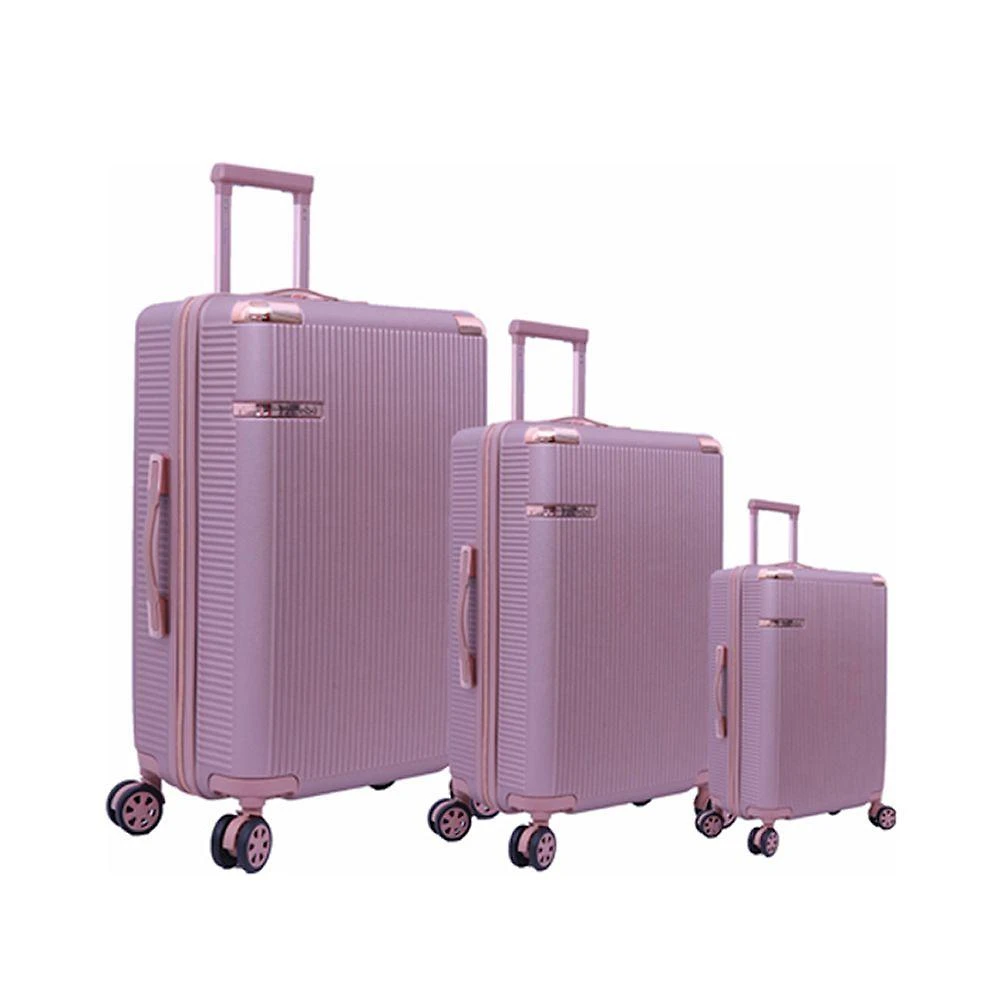 Conjunto de Malas de Viagem P m g Abs Rodas Giro 360º Cadeado Tsa Novara 114 Rosê Cruzeiro