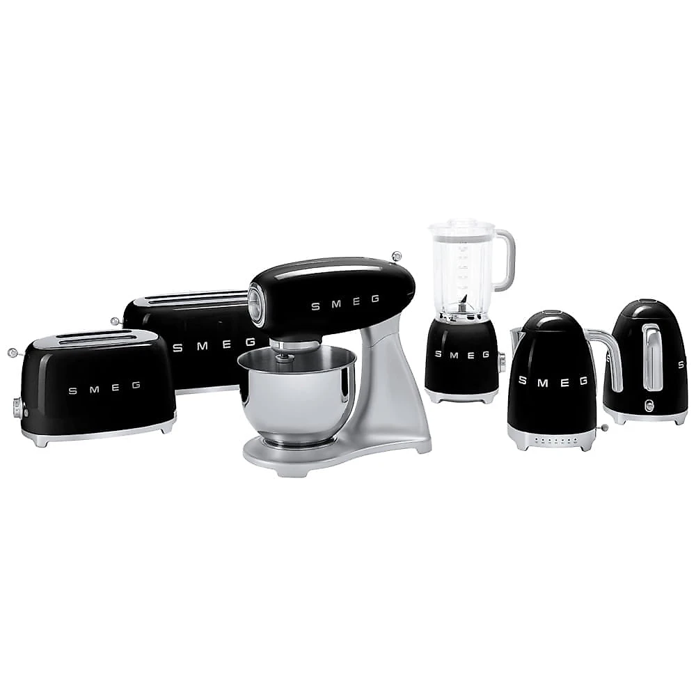 Conjunto Smeg Retro de Cafeteira e Torradeira 2 Fatias Preta