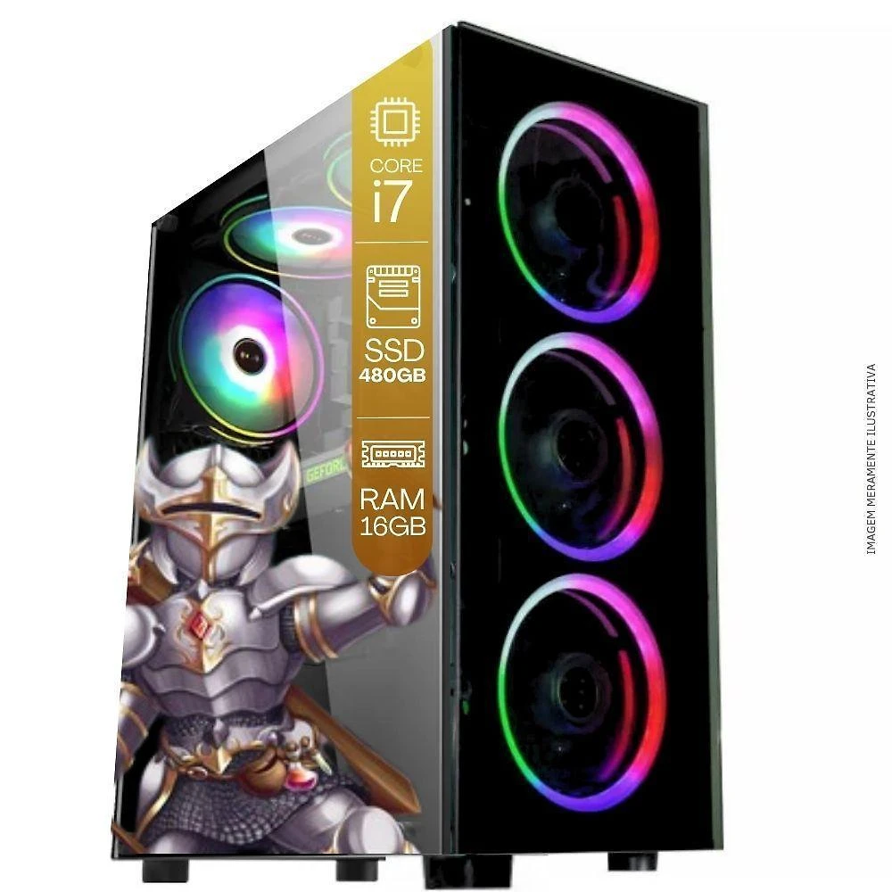 Computador Pc Gamer Tob Intel Core I7 Ssd 480gb 16gb Windows 10 Pro Trial