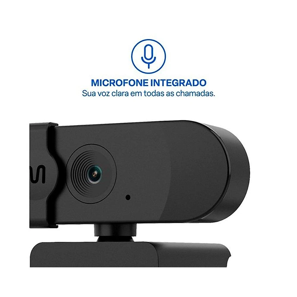 Webcam Multi WC056, HD 720p, 30FPS, Foco Fixo, Microfone Integrado e Protetor de Privacidade - WC056