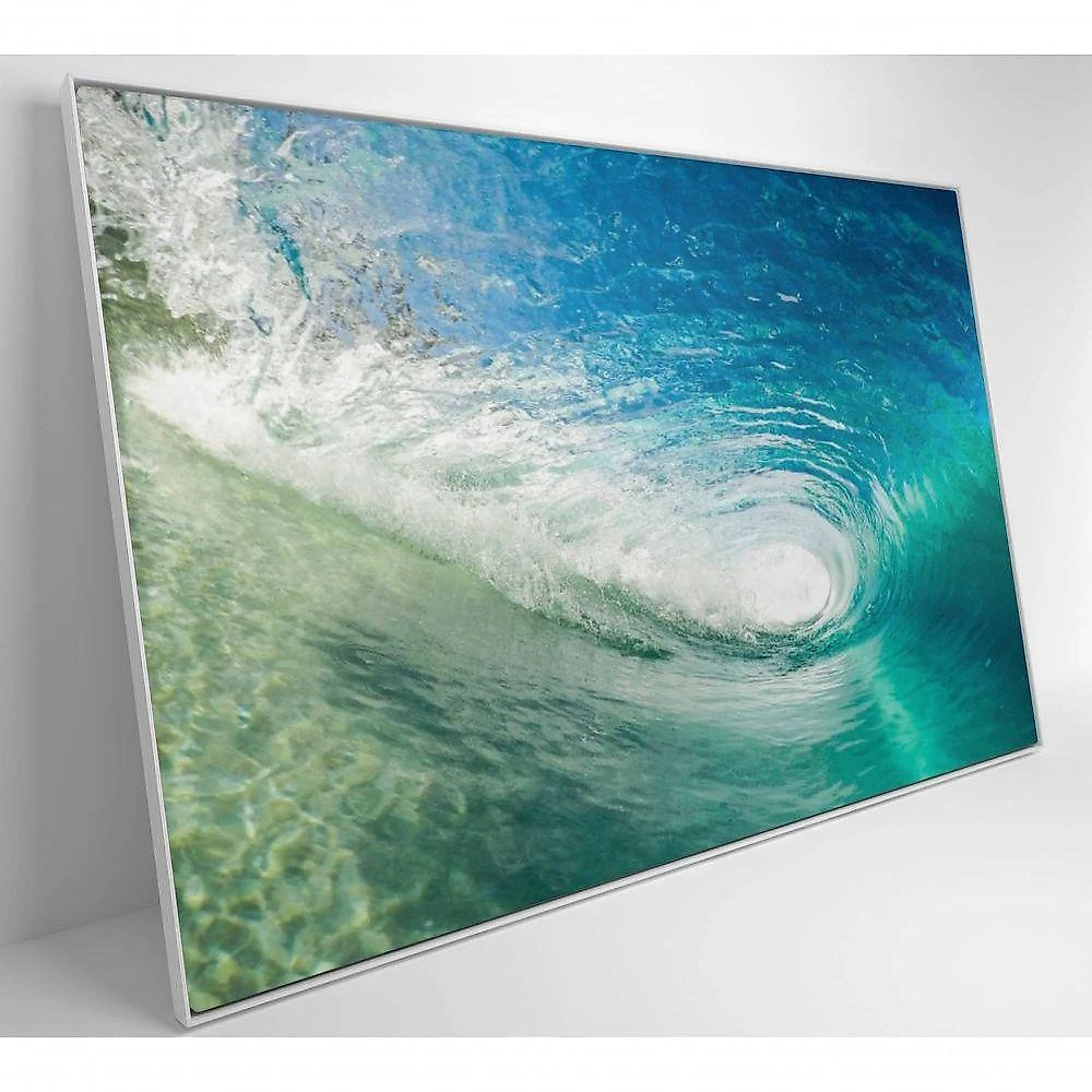 Quadro Ondas 90x60 Cm Vidro Impresso