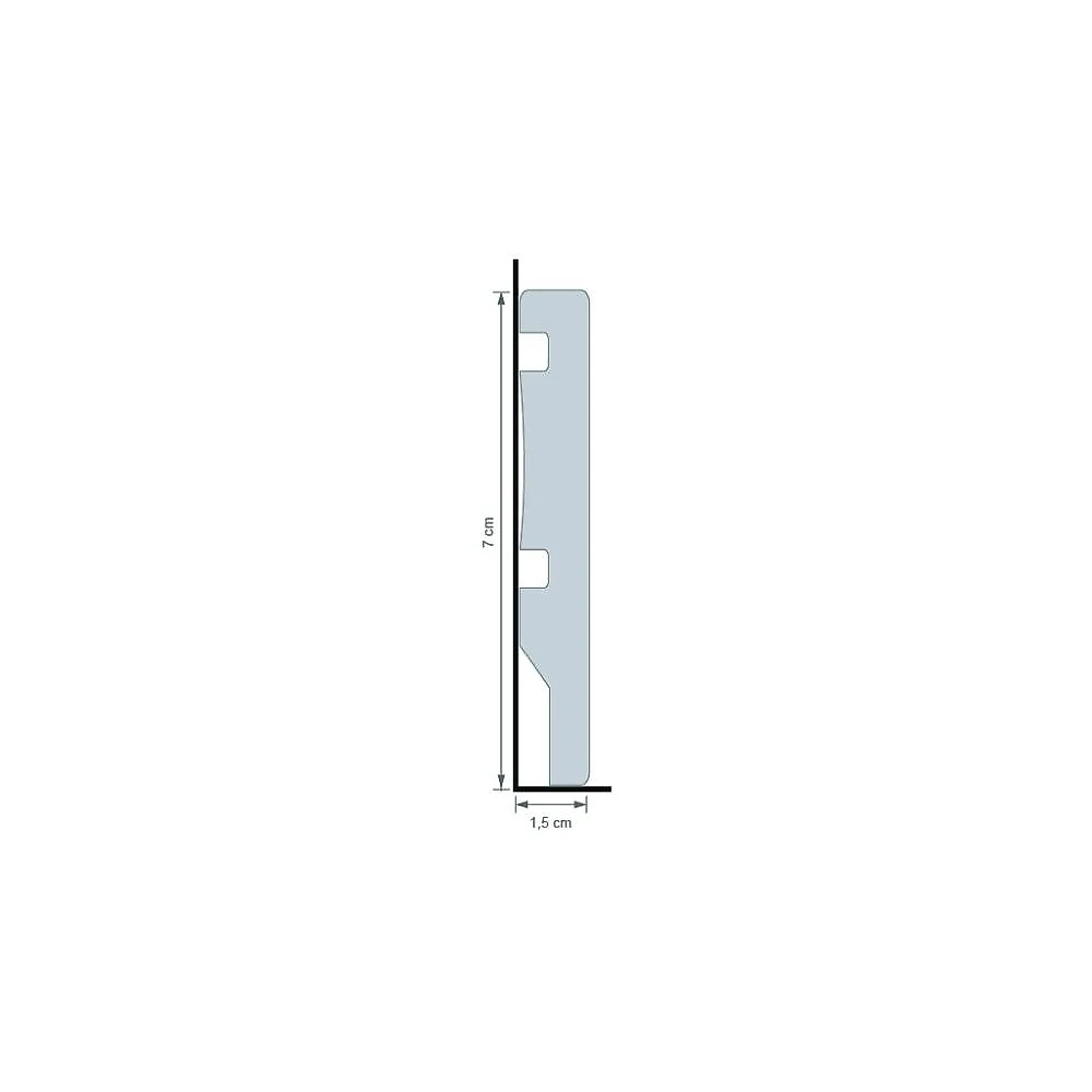 Rodapé de Poliestireno Liso 7cm X 2,40m Rende 2,4 Metros Casa Grassi Rodapé de Poliestireno 7cm x 15mm Liso Metro Linear Casa Grassi Branco