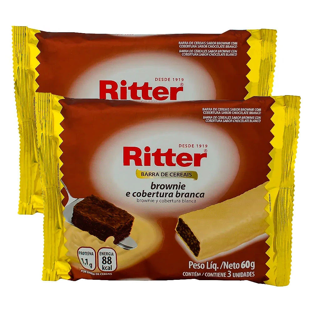Kit 3 de Cereais Ritter Brownie e Cobertura Branca com 3 Unidades