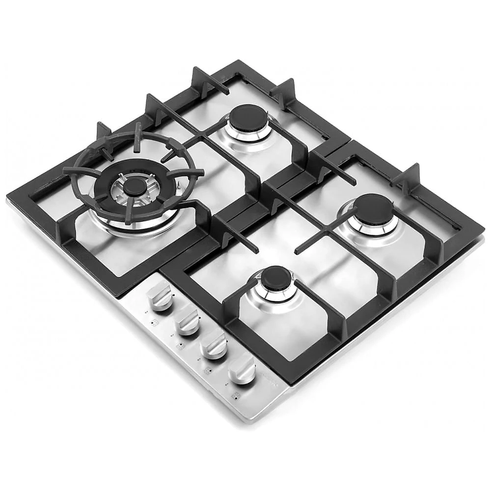 Cooktop a gás de embutir 61cm Cosmo inox 4 queimadores selados grade em ferro fundido acendimento eletrônico 110V