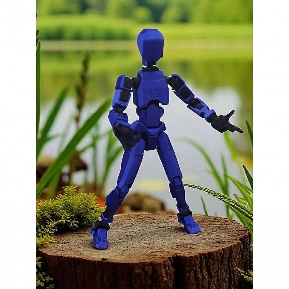 Impressão Em 3d Ação Figura Dummy 13 Boneco Montagem 14 Cm Brinquedos Articulado Azul Safira/preto Envio Imediato