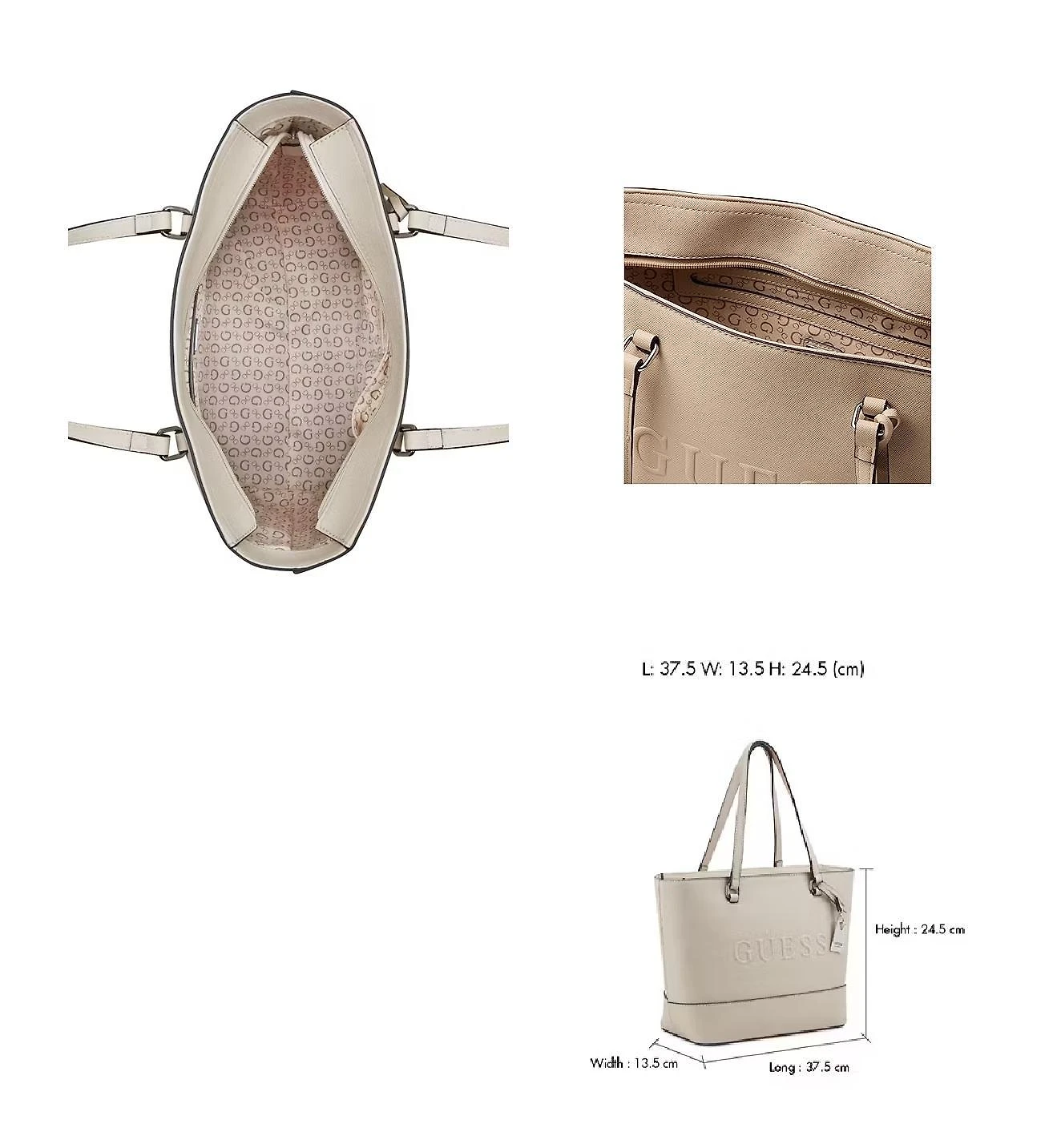 Miniatura Bolsa De Ombro Bege Guess Haddington Com Chaveiro