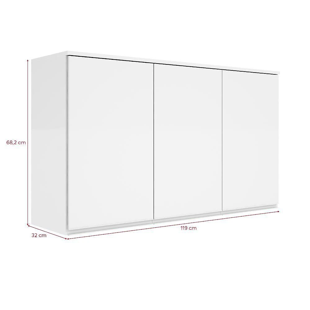 Cozinha Modular Nina 6 Portas 2 Gavetas MDP 119CM Branca com Amêndoa Móveis Lopas