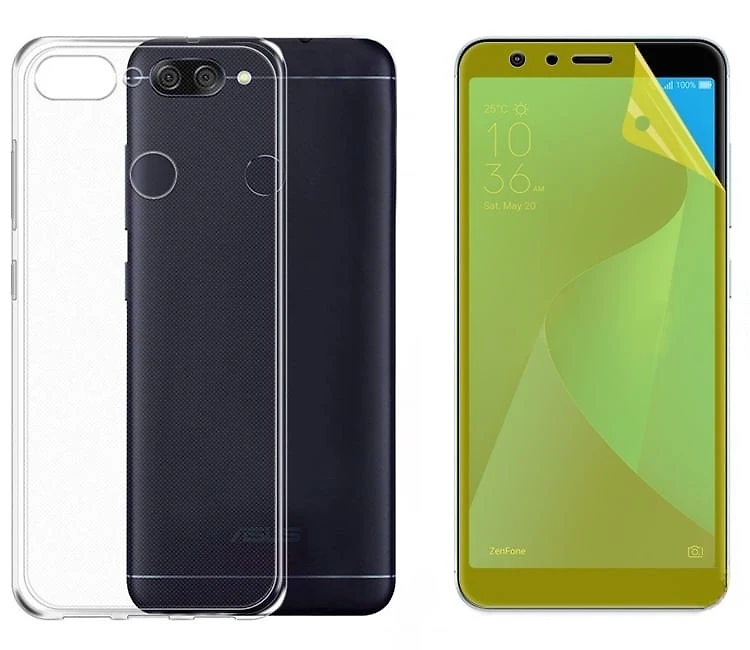 Miniatura Kit Capa Capinha Zenfone Max Plus M1 Zb570tl E Película Gel