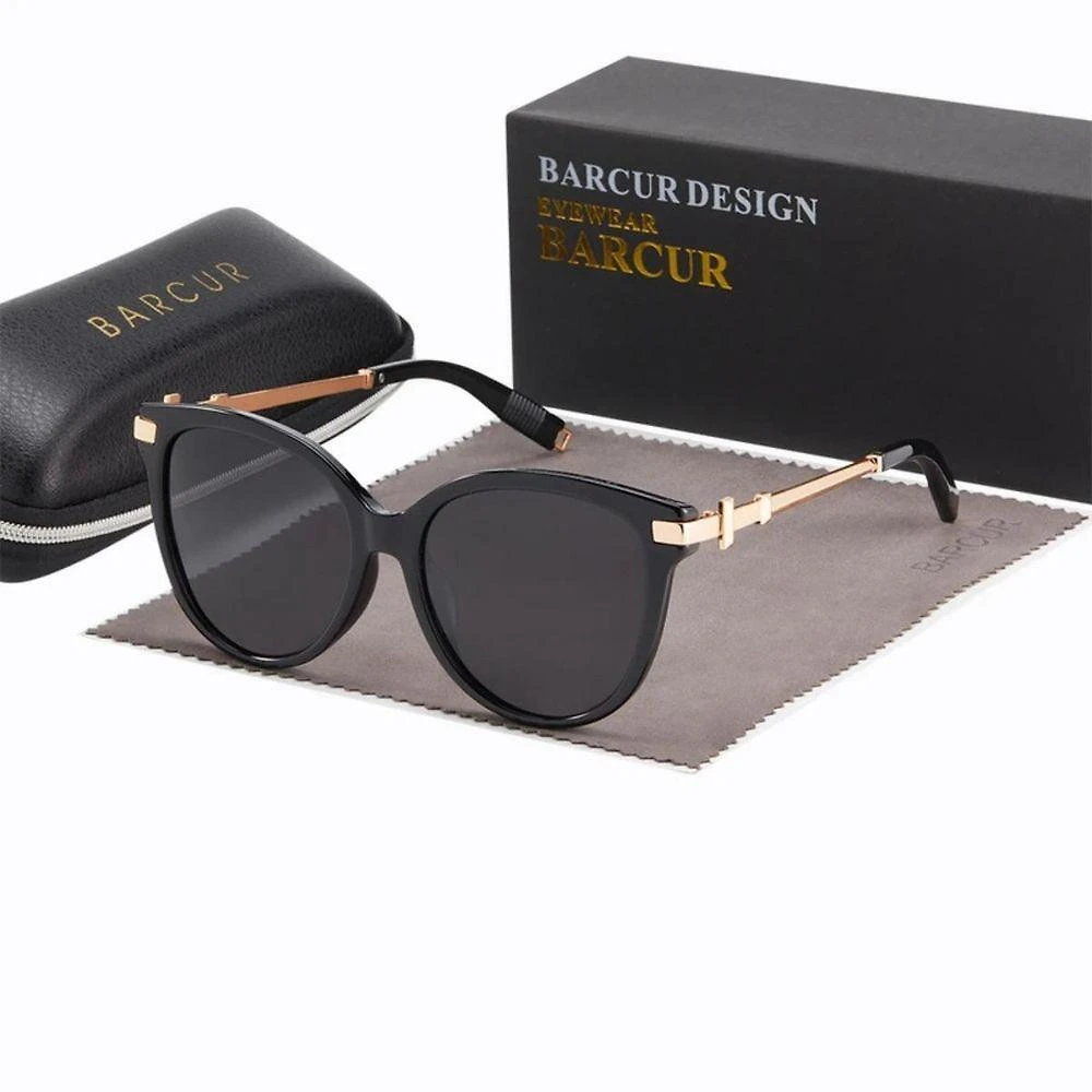 Óculos de Sol Femininos Requintados Luxuosos Elegantes Aço Inox Rosa Barcur