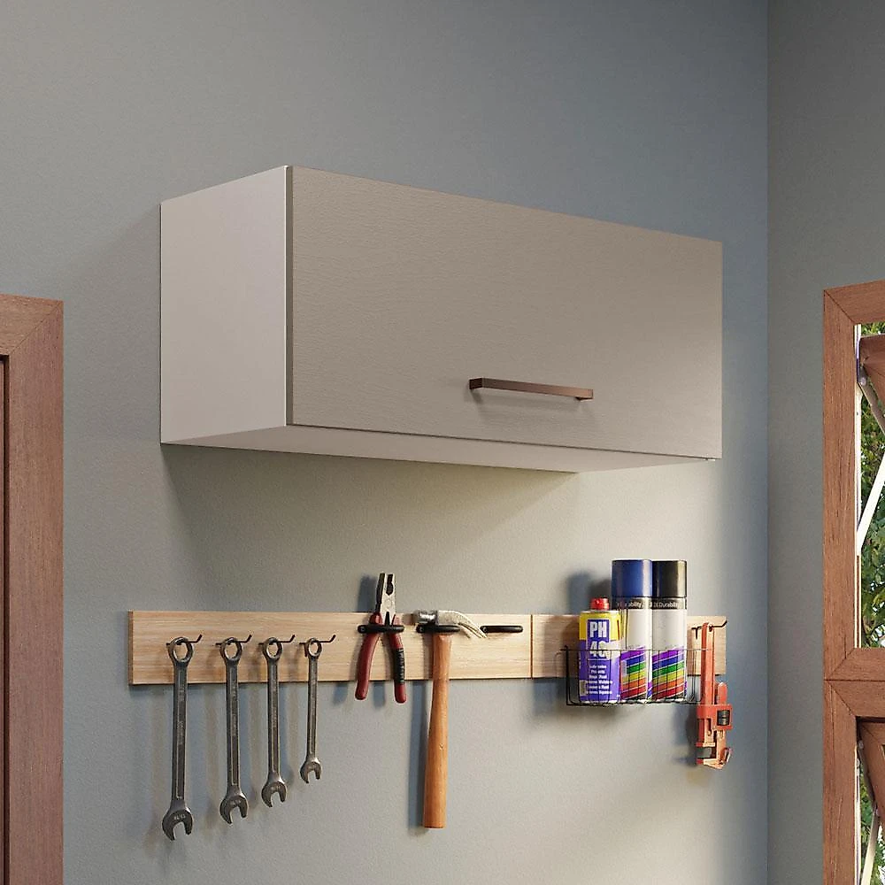 Armário aéreo multiuso 80cm 1 porta basculante branco/crema agata madesa