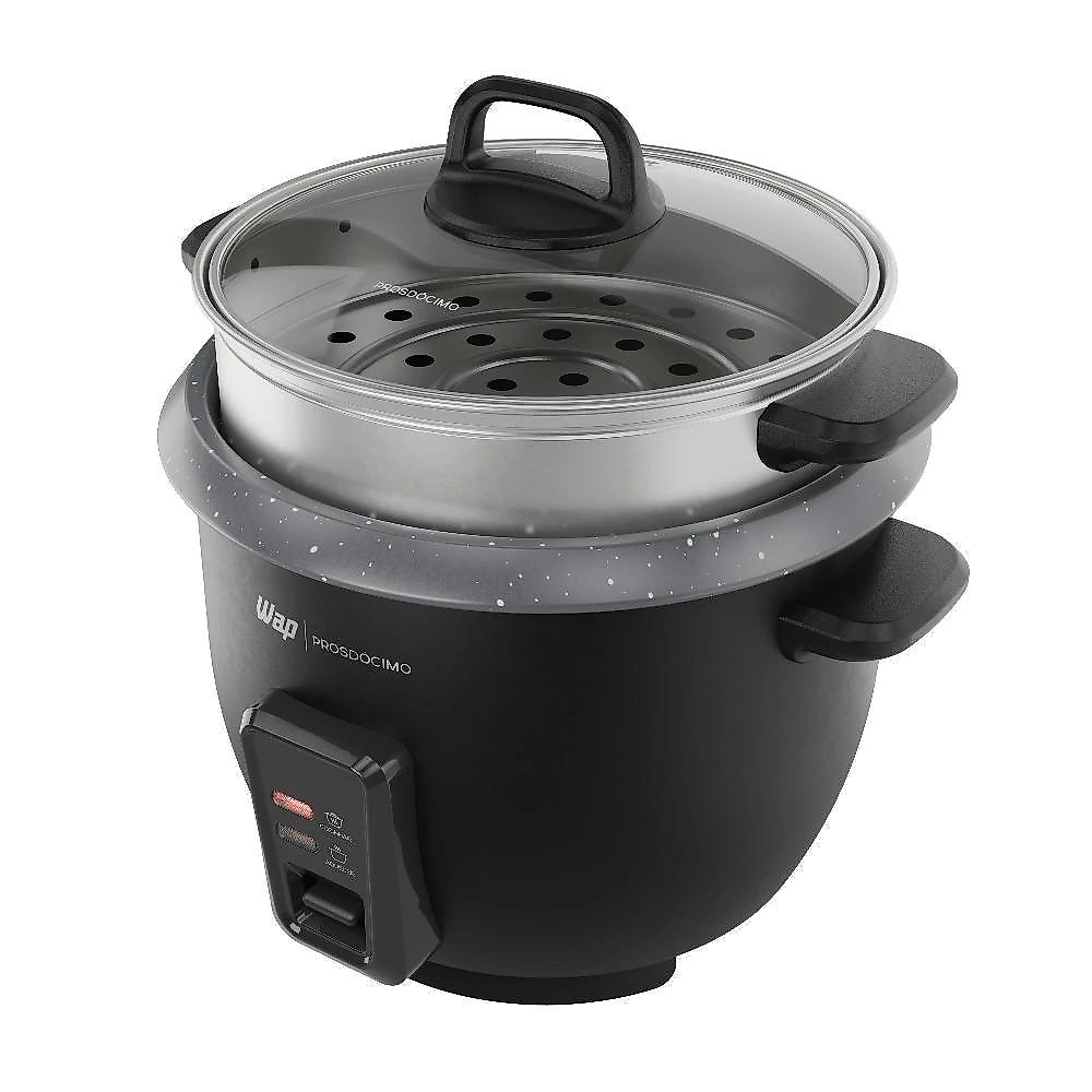 Panela de Arroz Elétrica de Arroz WAP WRC1000 1L 400W com Cesto Vapor Preto 220V