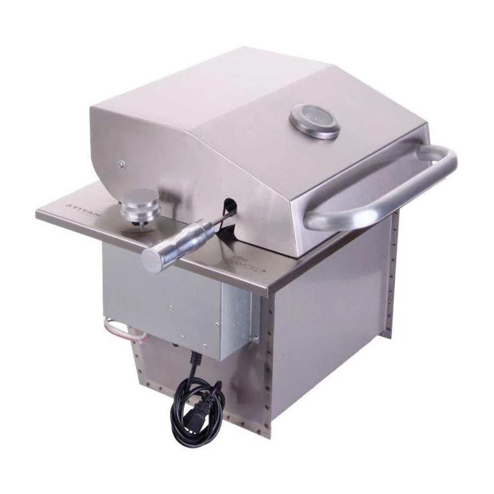 Assador Grill de Embutir a Gás Little Tampa com Tampa Queimador Infravermelho Cinza Titan 5L
