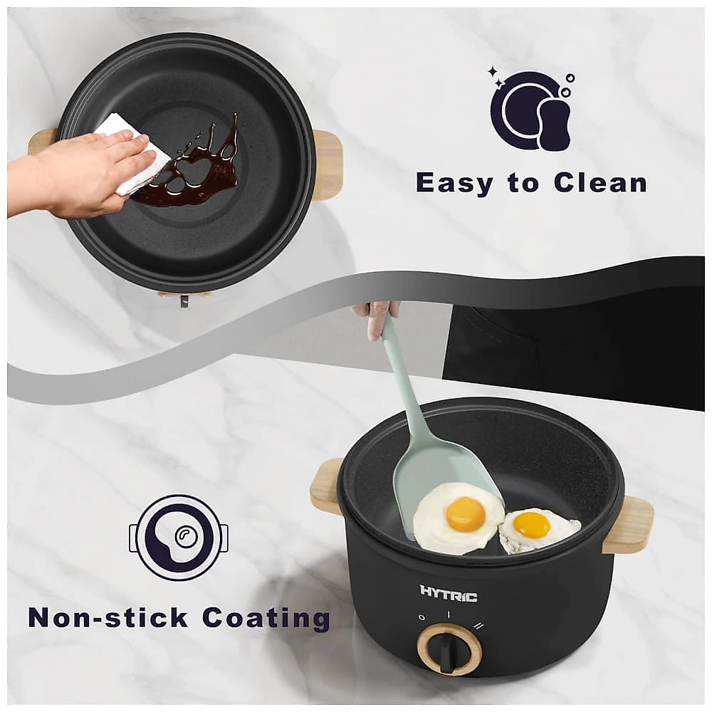 HYTRIC Hot Pot Elétrico Portátil 2,5L com Revestimento Antiadere, Multifuncional para Cozinhas Modernas