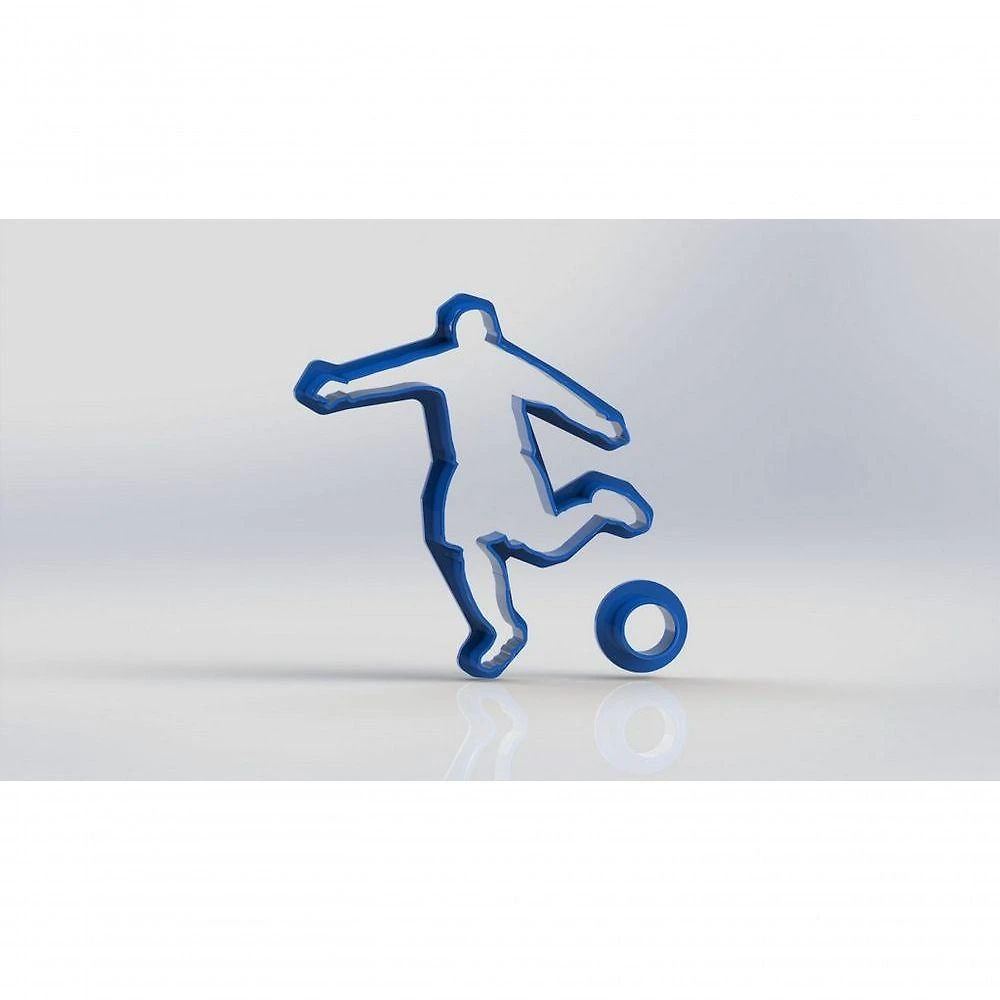 Cortador Jogador de Futebol em Plástico PLA 4CM Branco HB Formas e Cortadores