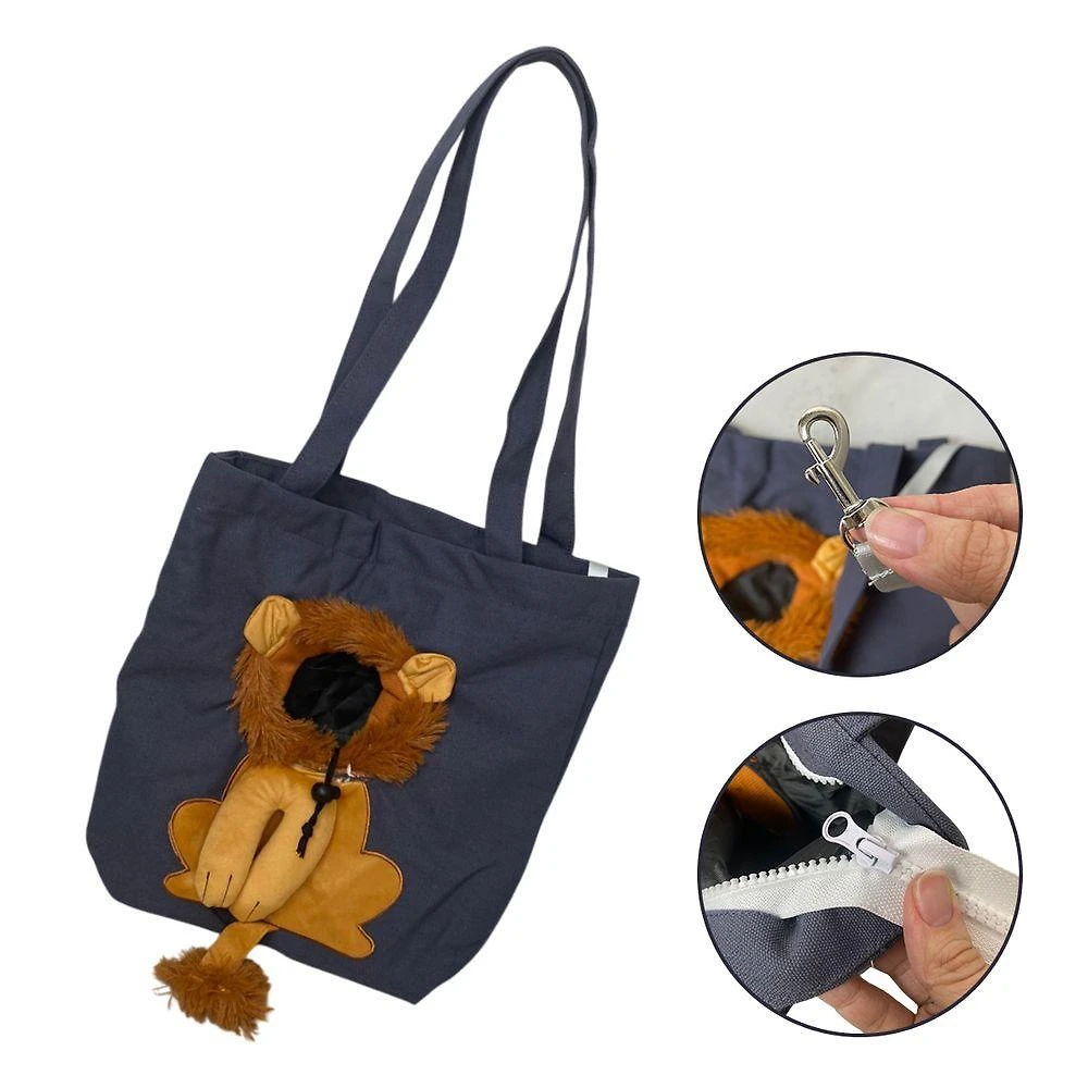 Bolsa de Transporte Pets AB Mídia BSL3906 Náilon Estampa Leão Azul Marinho