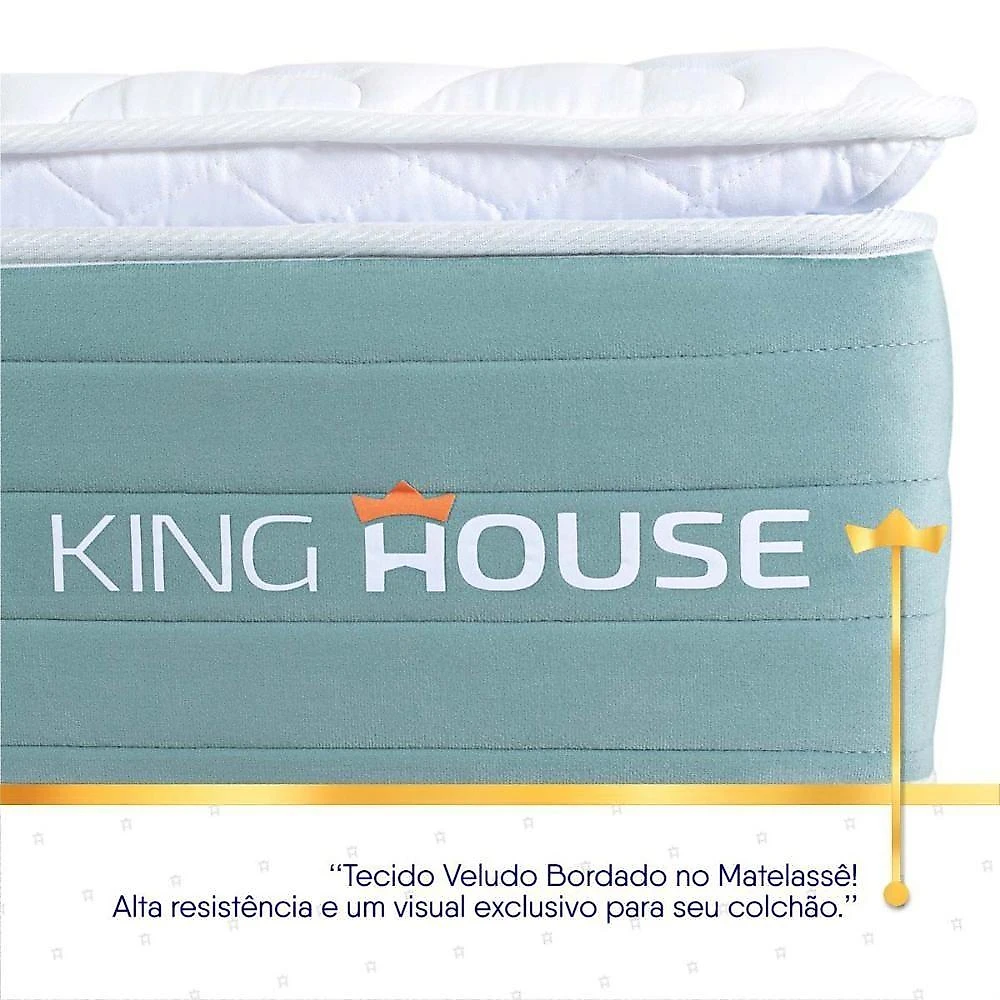 Cama Box Lagos Molas Ensacadas King 193x203 Cinza King House