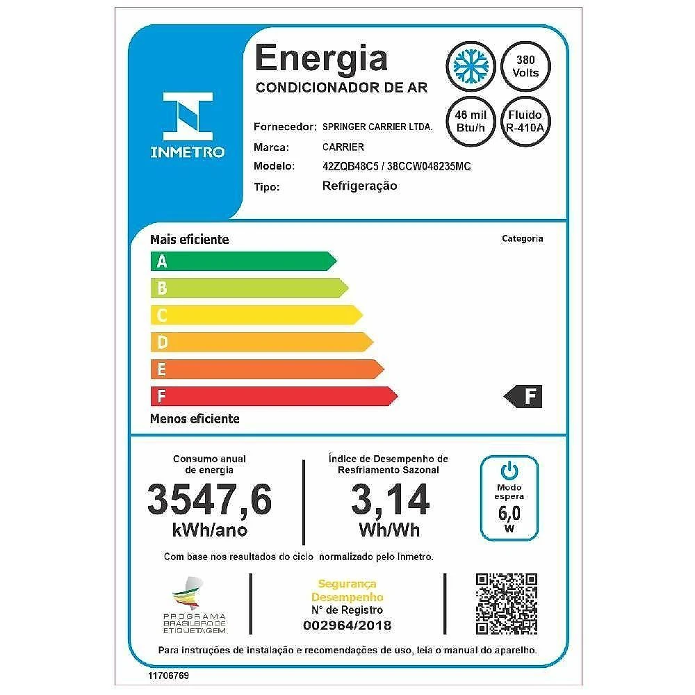 Ar condicionado split teto carrier xperience 46000 btus frio 380v 38ccw048235mc