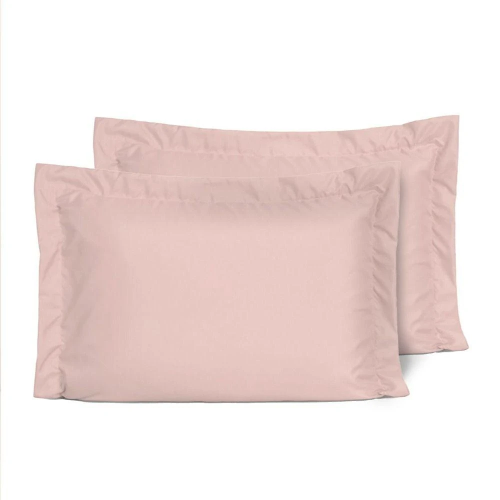 Kit Fronhas Slim Com 3 Abas Percal 200 Fios 50cm X 70cm 2 Peças - Rose