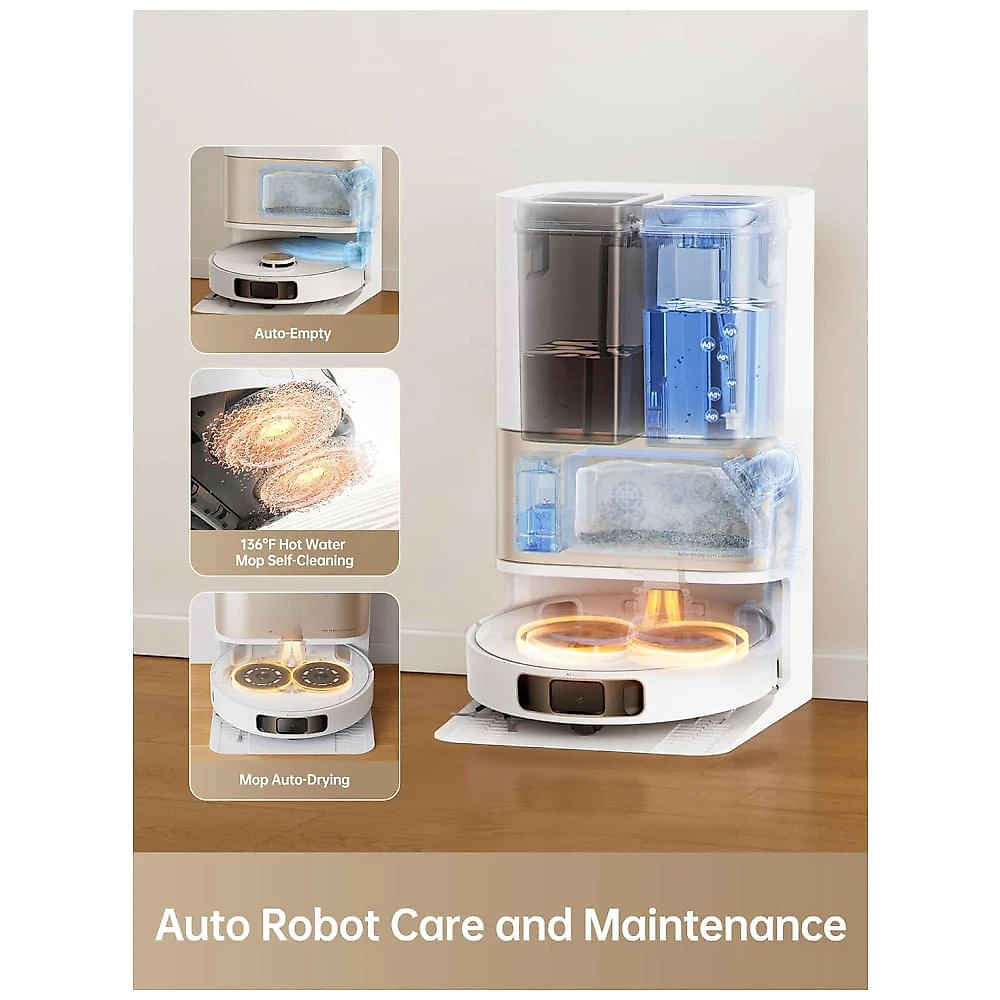 Aspirador Robô Compatível Alexa, Google Home e Siri com Sucção de 7000Pa e Extensão de Esfregão, 110V, Dreame L10s Pro U...